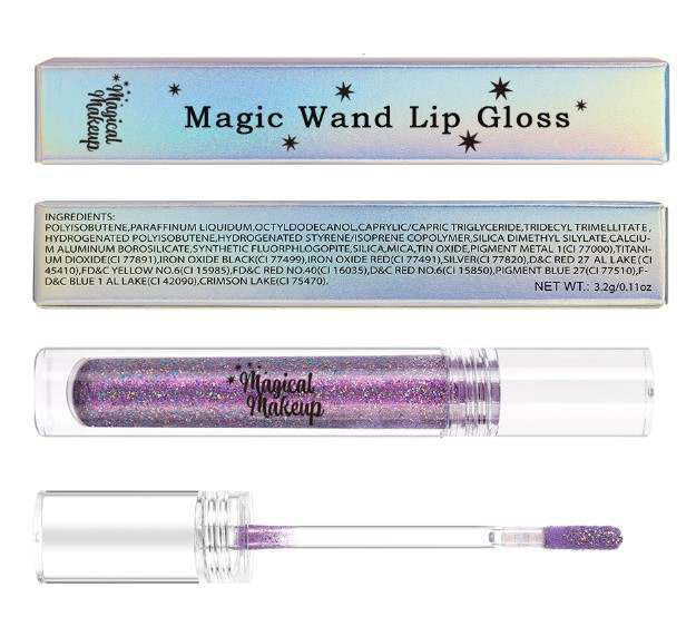 Magical Makeup Magic Wand Holographic Lipgloss in Haunted Lavender 10ml